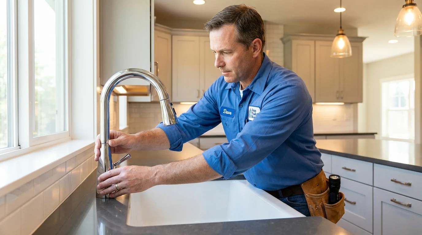 Kitchen faucet installation by Johns Plumbing LLC in Montvale