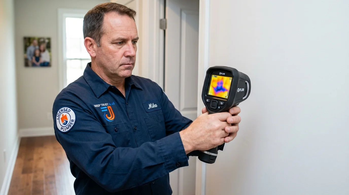 Thermal imaging leak detection by Johns Plumbing LLC in Montvale